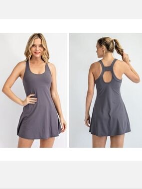 NEW After Brunch Country Club Tennis Dress - Grey - Size Large Womens L Athletic